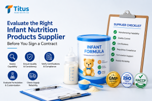 Infant nutrition products supplier checklist covering manufacturing capability, quality control, certifications, compliance, formulation support, and supply reliability.