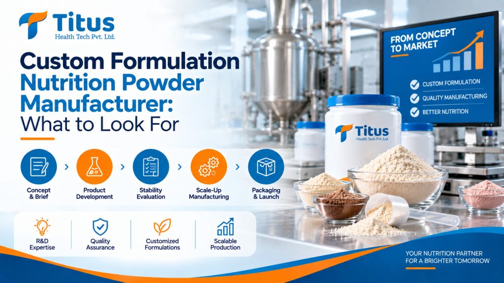 Custom Formulation Nutrition Powder Manufacturer offering product development quality assurance customized formulations and scalable production