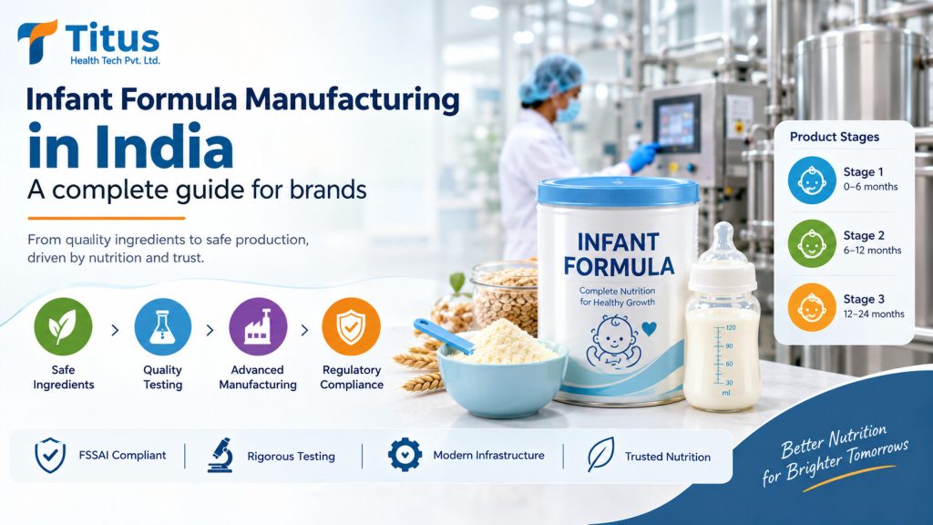 Infant formula manufacturer in India showcasing advanced manufacturing, quality testing and product stages