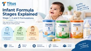 Infant formula stages explained with Stage 1, 2 and 3 formulations for different age groups