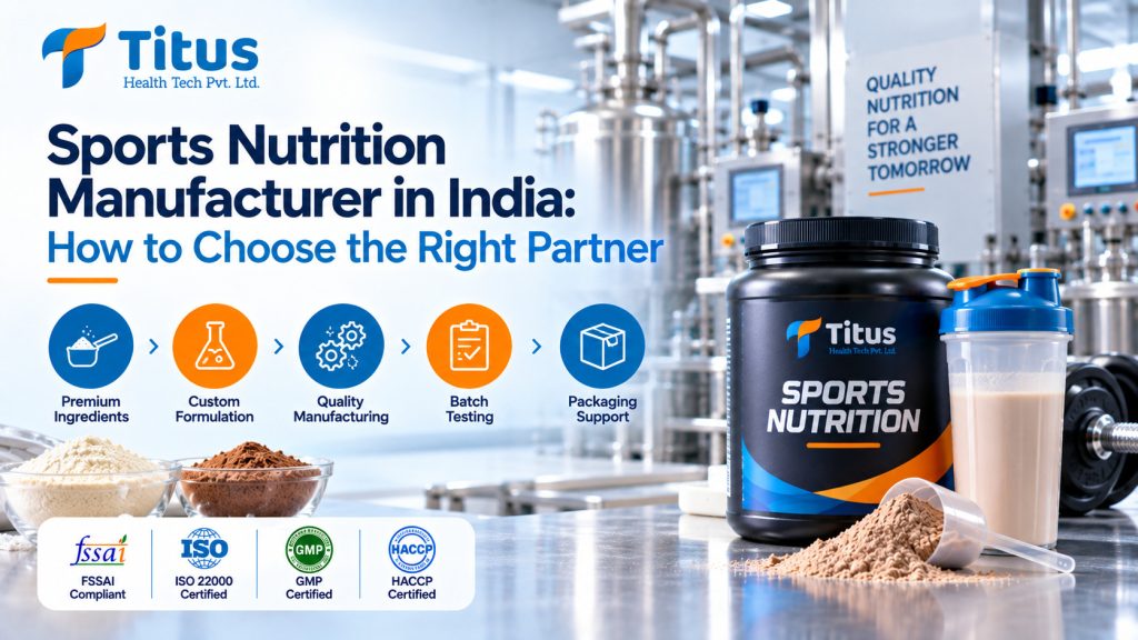 Sports Nutrition Manufacturer in India offering custom formulation quality manufacturing batch testing and packaging support